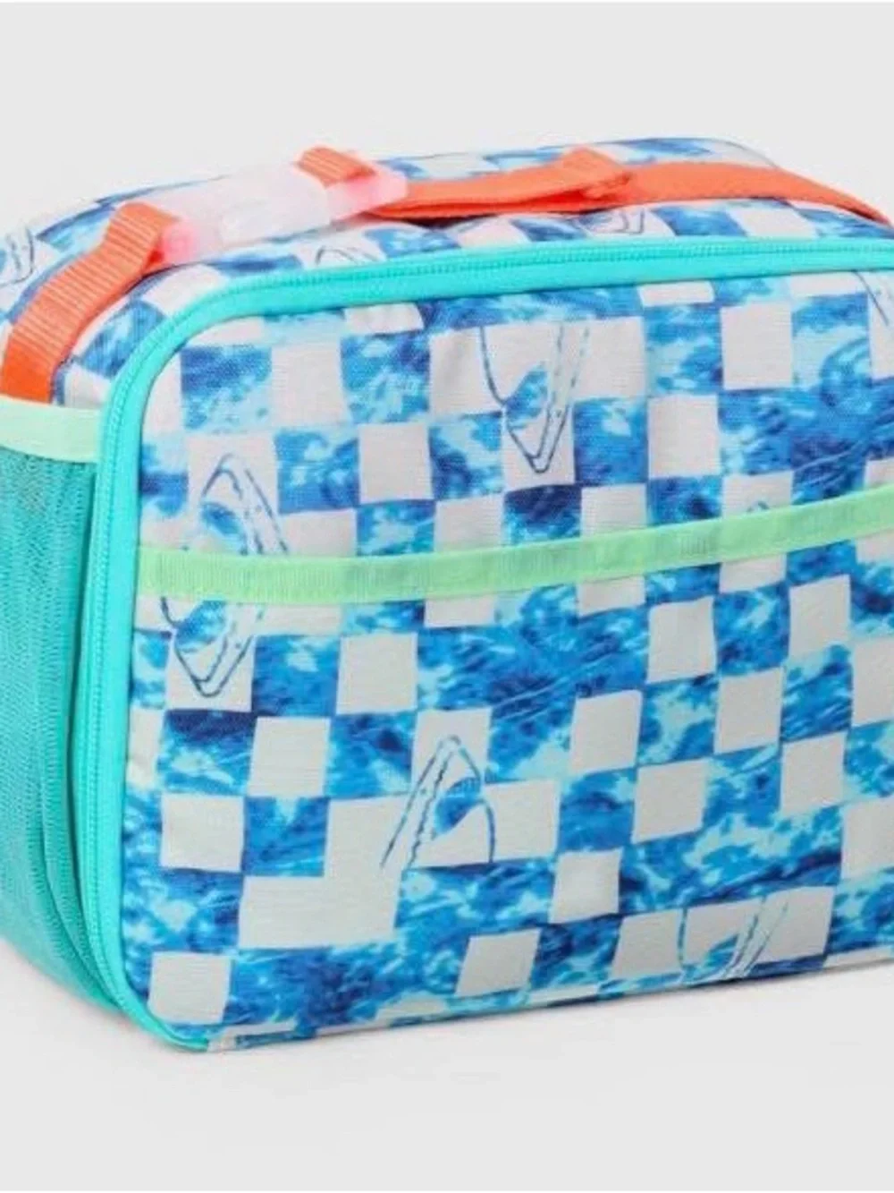 2 Cat & Jack Insulated Kids Lunch Box - Blue Checkered Shark